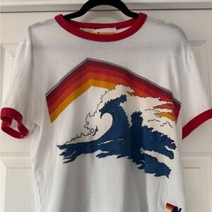 Aviator Nation Red and White Graphic Tee